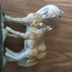 Ceramic mare and foal statue